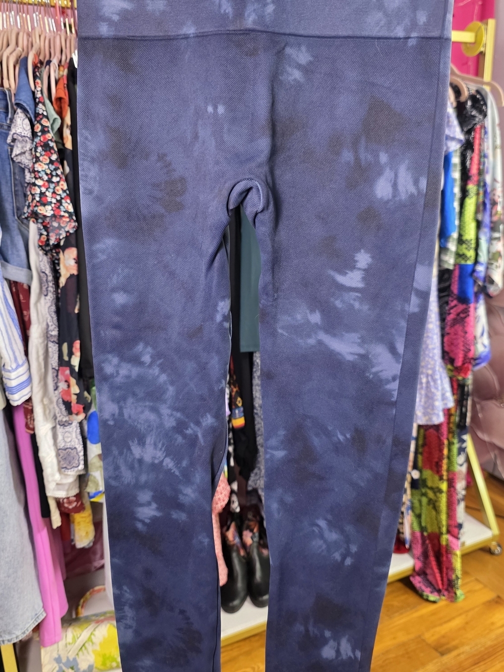 SPANX Navy Gray Tie-Dye High-Waist Ankle Leggings New Medium - Picture 4 of 6